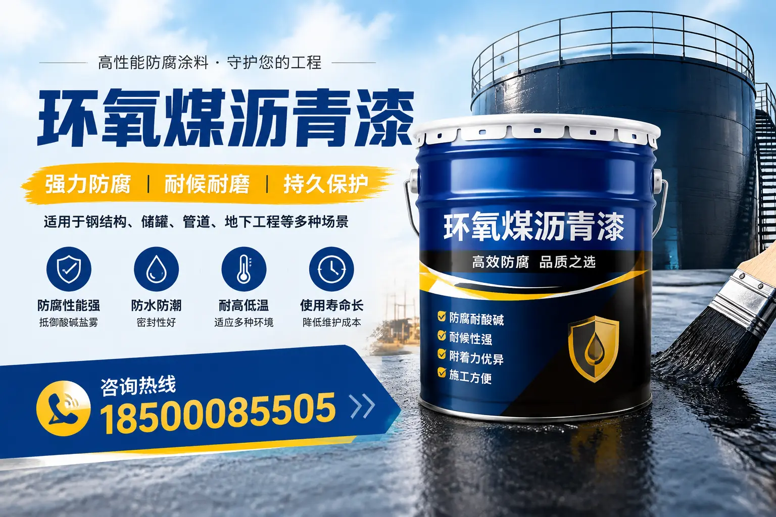 环氧煤沥青漆在工业中的应用，孙吴企业的选择